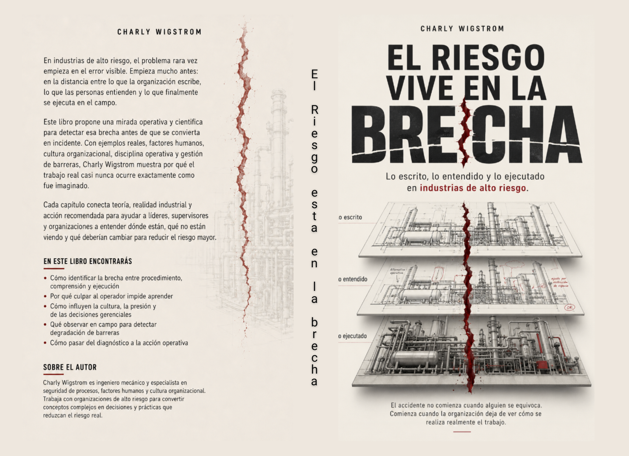 Libro completo El Riesgo Vive en la Brecha por Charly Wigstrom - portada y contraportada